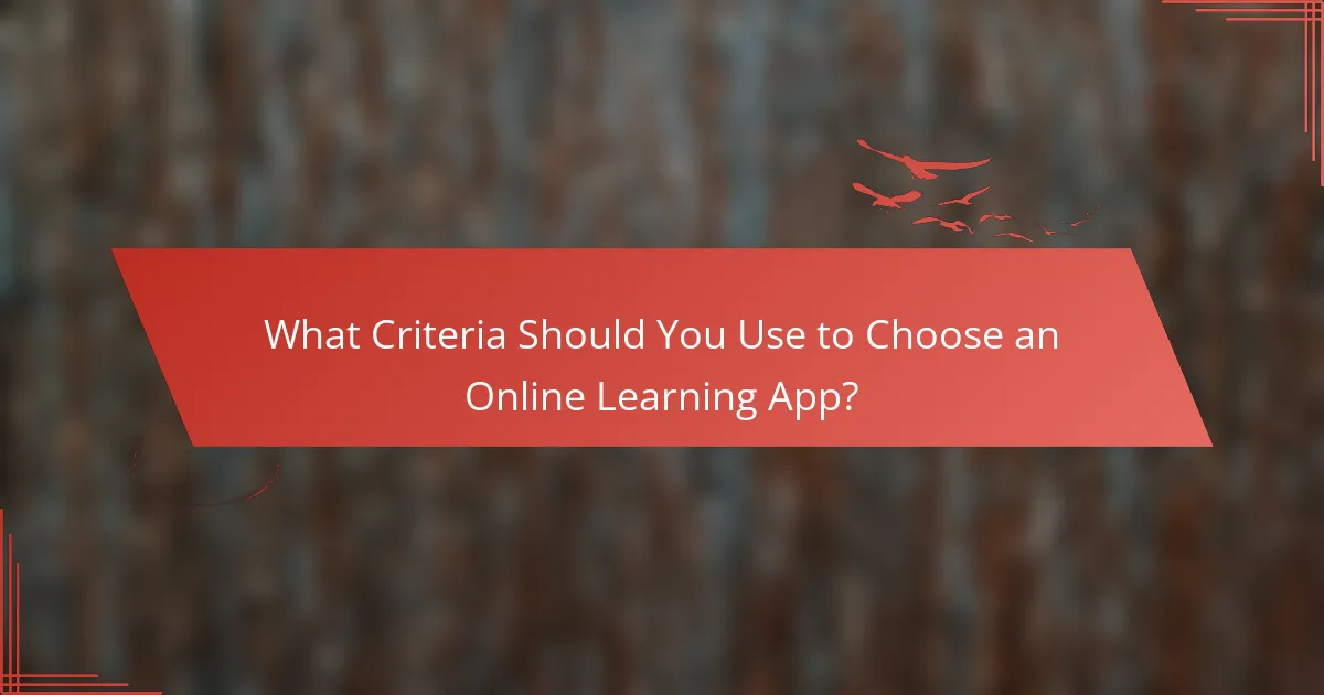 What Criteria Should You Use to Choose an Online Learning App?