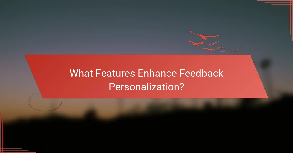 What Features Enhance Feedback Personalization?