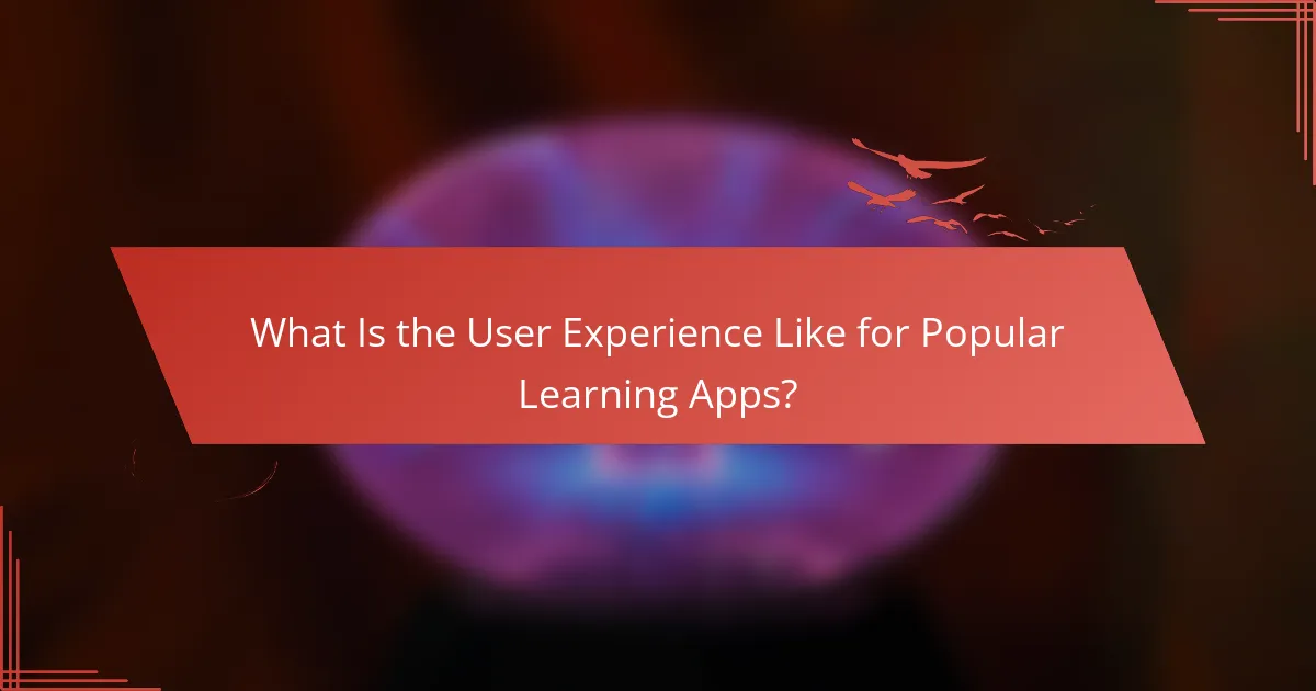 What Is the User Experience Like for Popular Learning Apps?